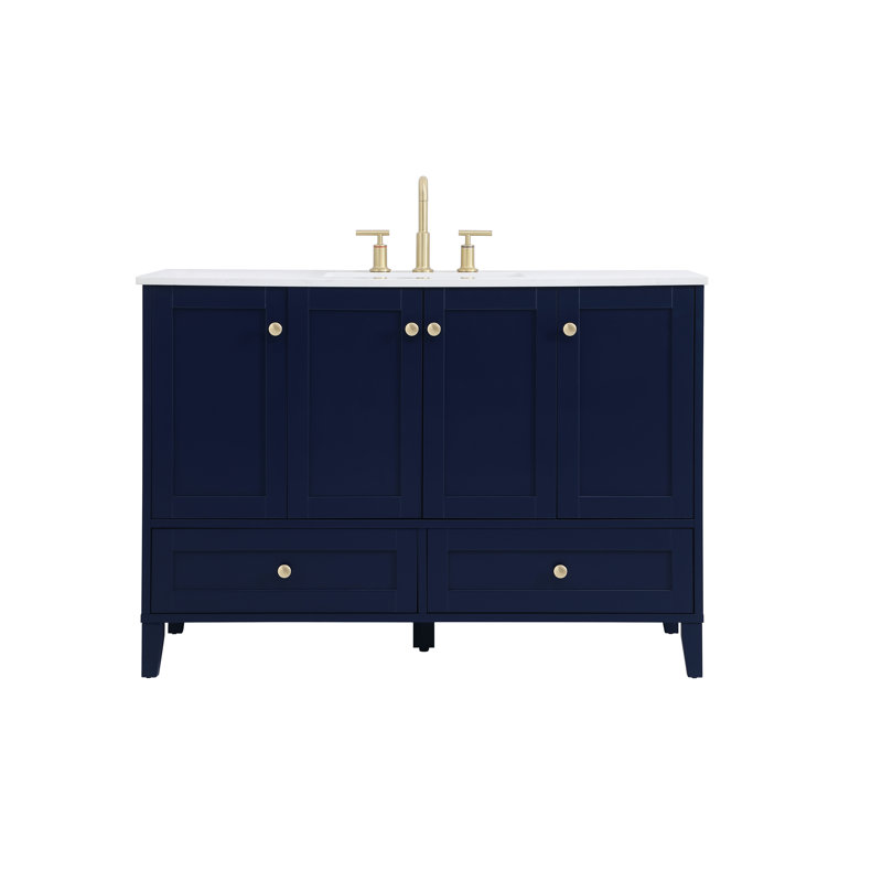 Ensemble de meuble-lavabo simple 48 po Selma, Bleu