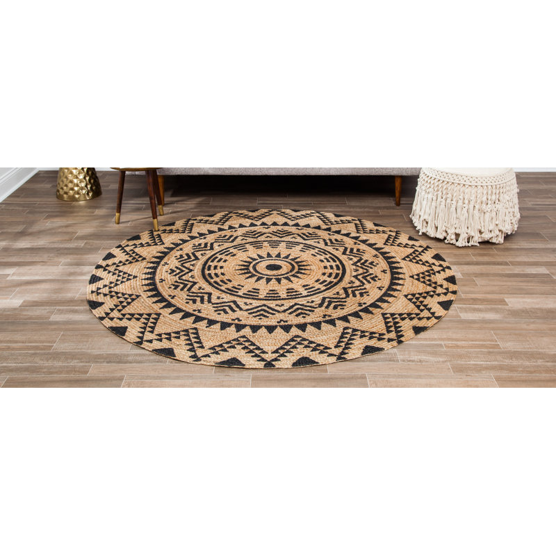 Zinia Hand-Woven Round Jute and Sisal Rug, Round 8'