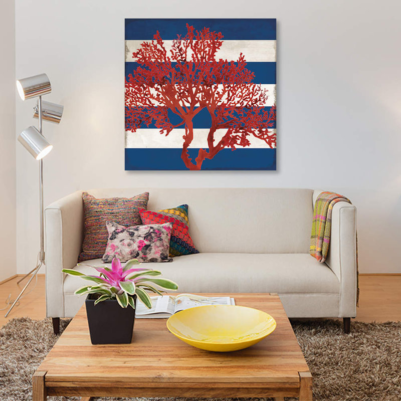 « red corail i », impression sur toile, H 12 po x l 12 po x P 0,75 po, Pas de tapis, Toile tendue