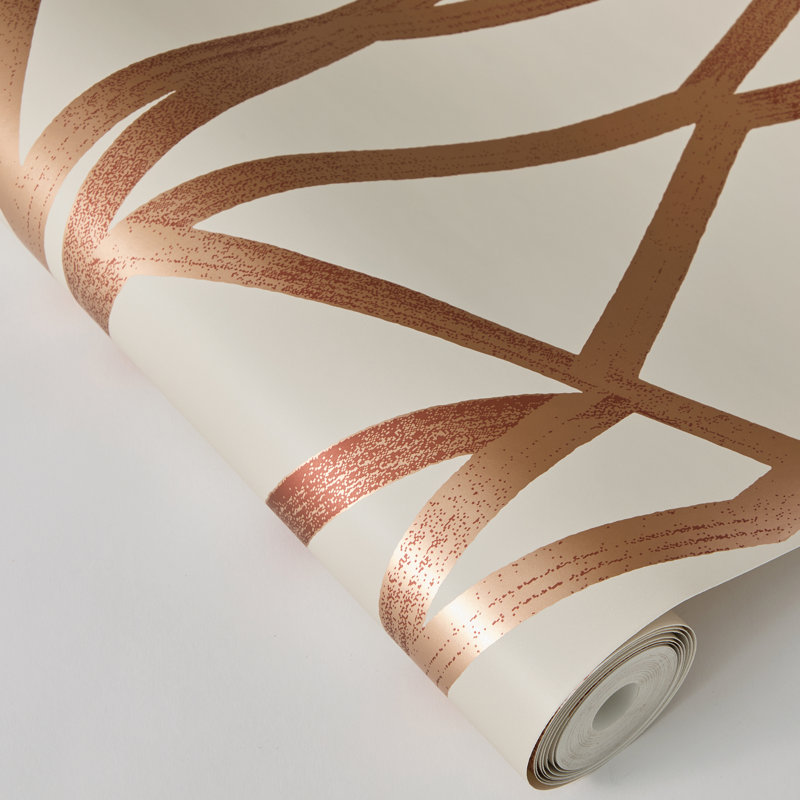 Papier peint adhésif Intersections par Genevieve Gorder, L 33 po x l 20,5 po, Bronze