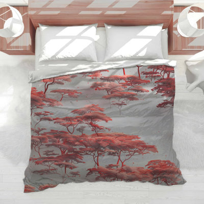 Red Canopy Trees Comforter