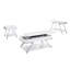 Table de bout blanche de style contemporain avec cadre chromé ultrabrillant