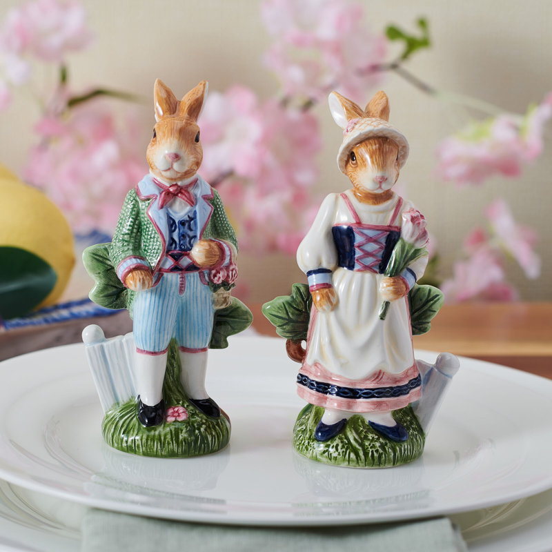 Fitz And Floyd Jardin Rabbit Salt And Pepper Shaker