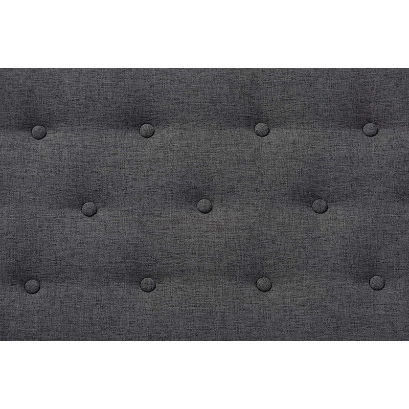 Polyester Upholstered Bench, Dark Gray