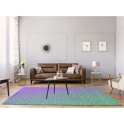 Tapis mauve/vert coquillage