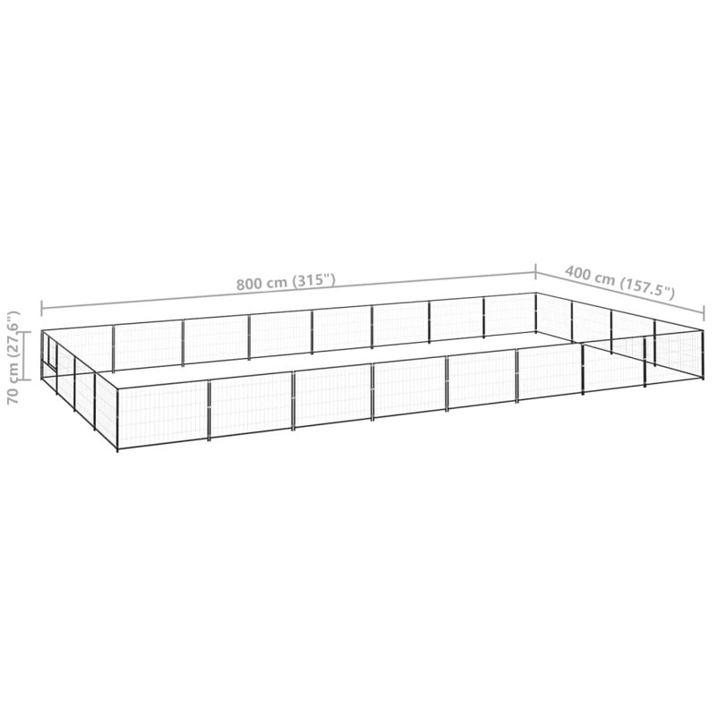 Michigan 70cm H Steel Exercise Pen With Door, Black