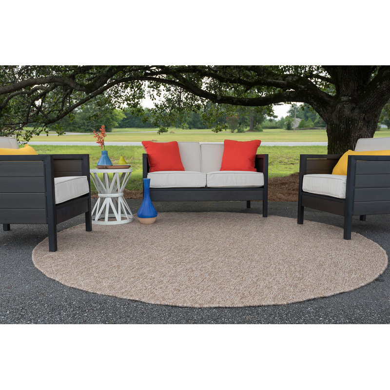 Tapis beige Bourke, Rond 5 pi 1 po