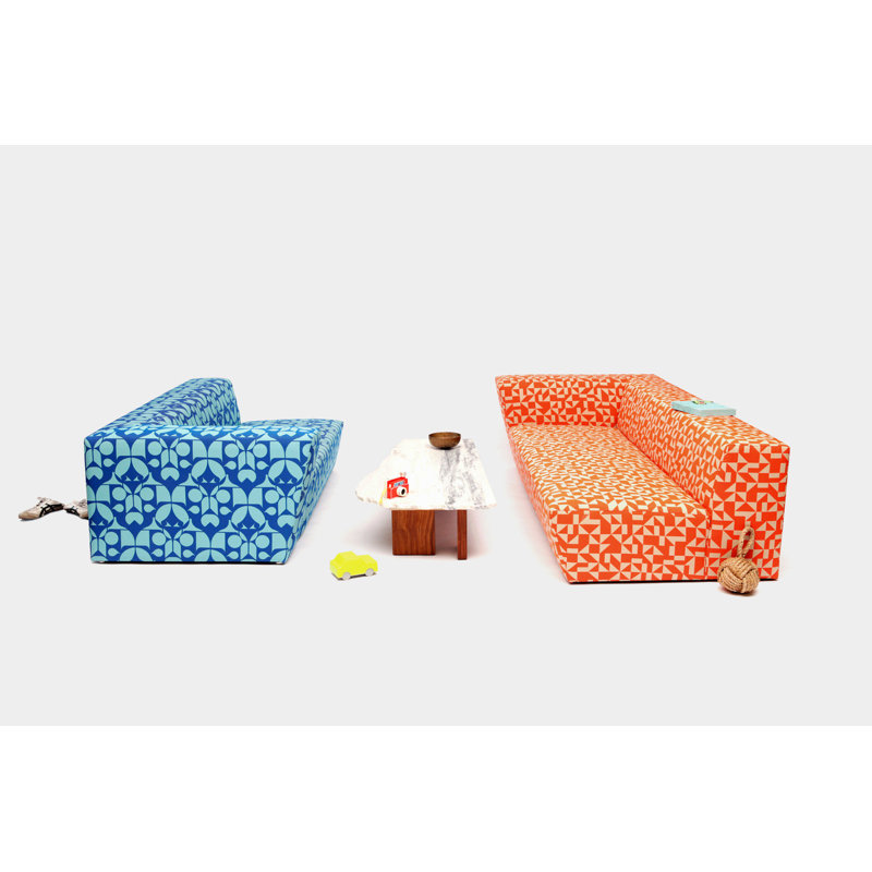 Caroline Sofa, Aqua Sunbrella®, 24" H x 60" W x 43" D