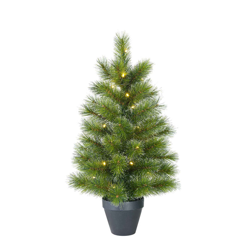 Lighted Artificial Christmas Tree, 2.95ft H