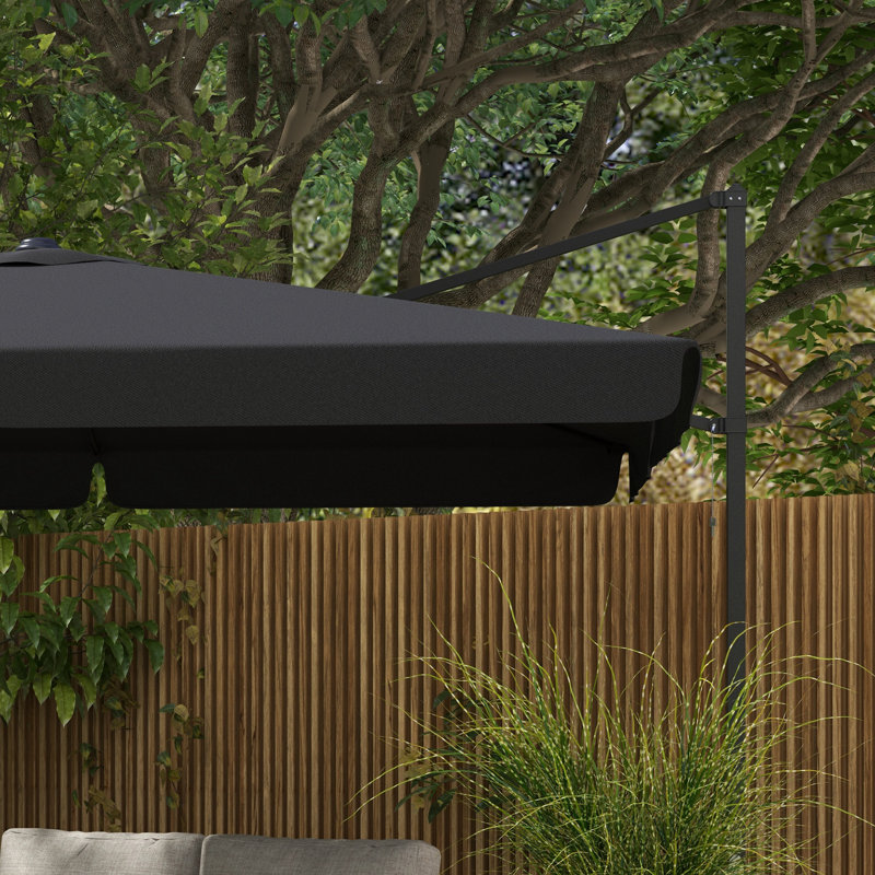 Cantilever Patio Umbrella, Square Offset Umbrella, Black