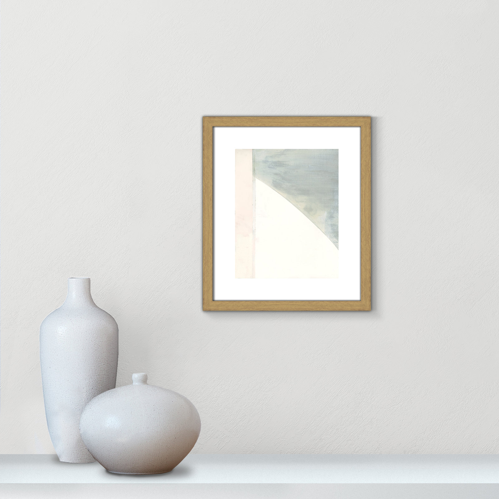 In Neutral I - Painting Print, Beige Wood Framed Paper, 15" H x 13" W x 0.75" D