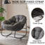  Chaise berçante d'extérieur Papasan avec coussin moelleux, chaise berçante en osier pour balcon / porche / jardin, structure en rotin renforcé toutes saisons, support de 330 lb-2111635322-2120283369
