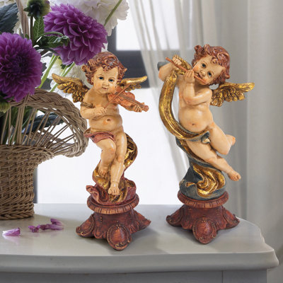 Figurines musicales chérubins de style baroque italien