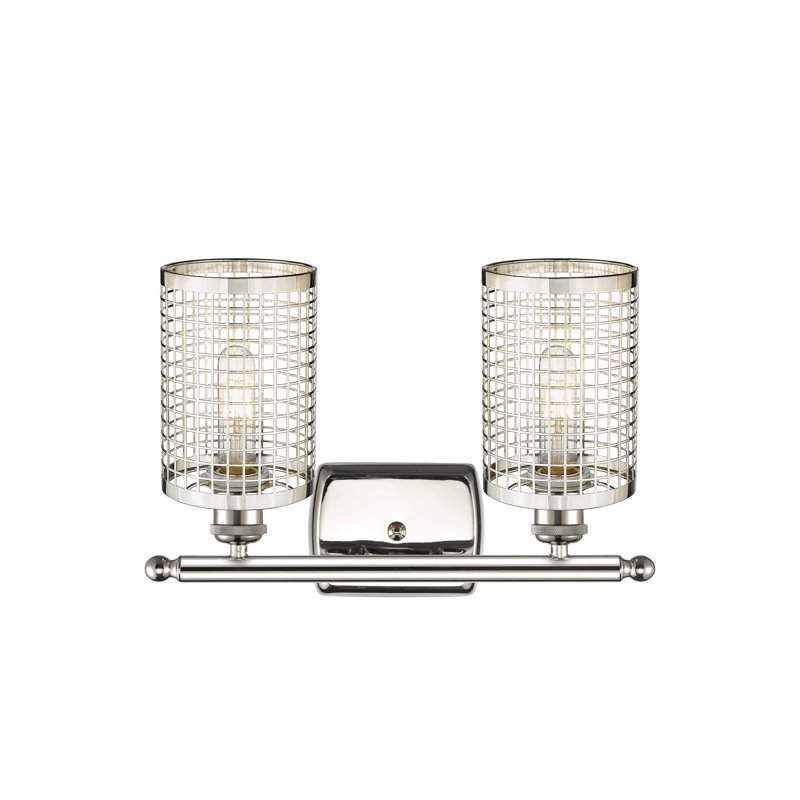 Éclairage pour meuble-lavabo à 2 lumières Jerine, Nickel poli