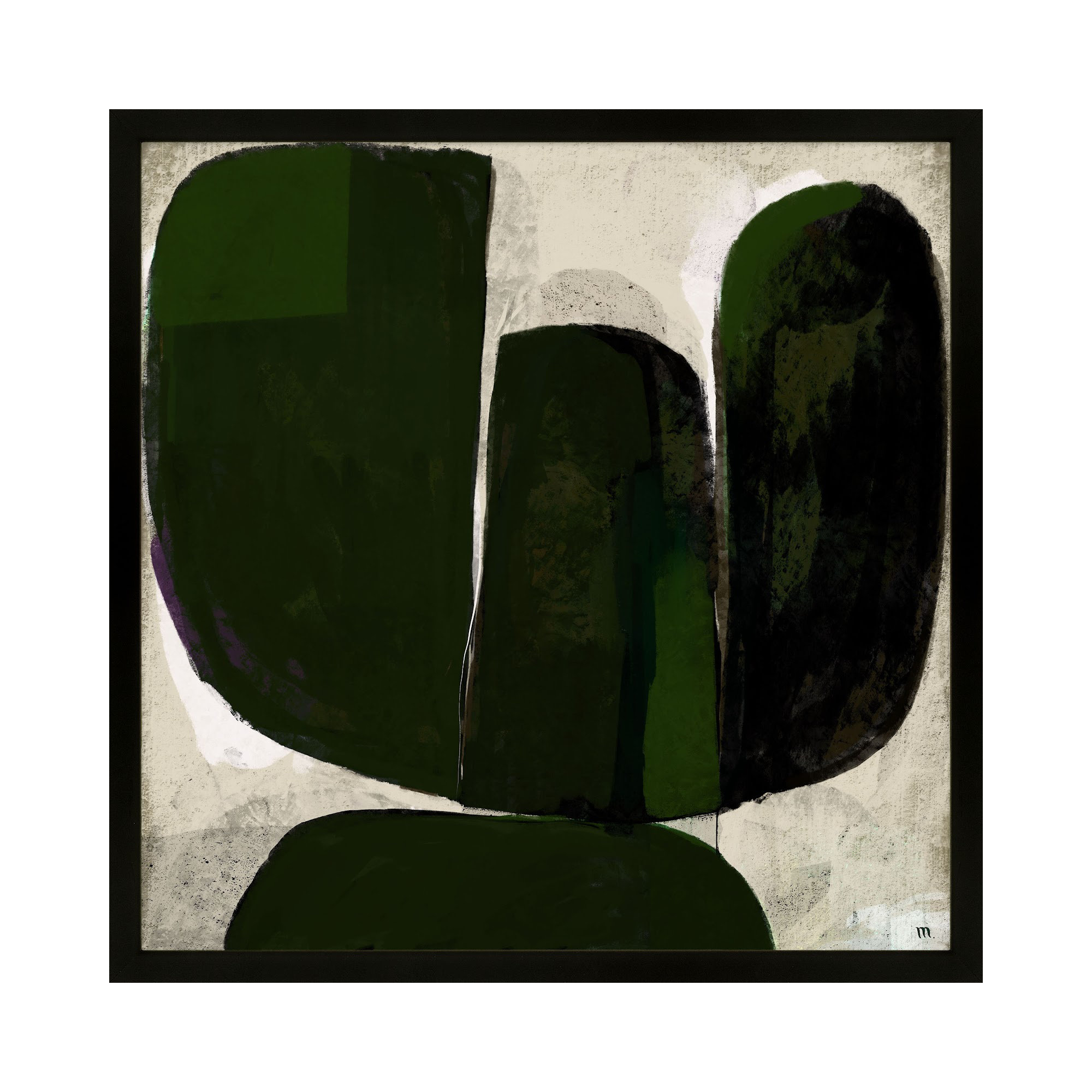 Succulent #6 by StudioM, 24" H x 24" W x 1.25" D, Black