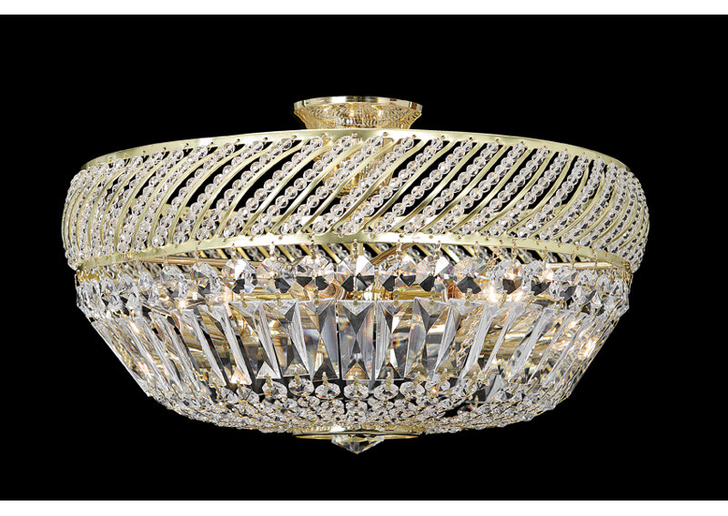 Curragh Crystal Semi Flush Mount, Nickel