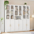 Glass Door Storage Bookcase with Adjustable Shelves, 71 Inches High, MDF