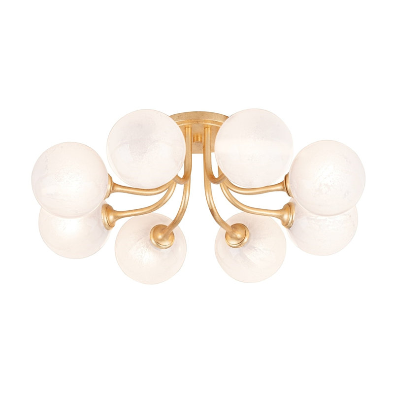 8 - Light 24.75'' Globe Semi Flush Mount