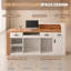 Bureau de réception moderne de 70,9 po avec éclairage DEL, tiroirs de rangement et armoire verrouillable, réception entièrement assemblée pour les espaces de bureau, de salon et commerciaux