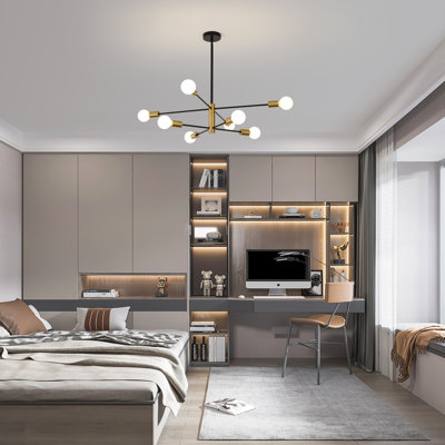 Lustre linéaire spoutnik moderne à 8 lumières Cobina