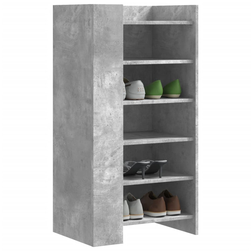 10 Pair Shoe Storage Cabinet, Concrete Grey
