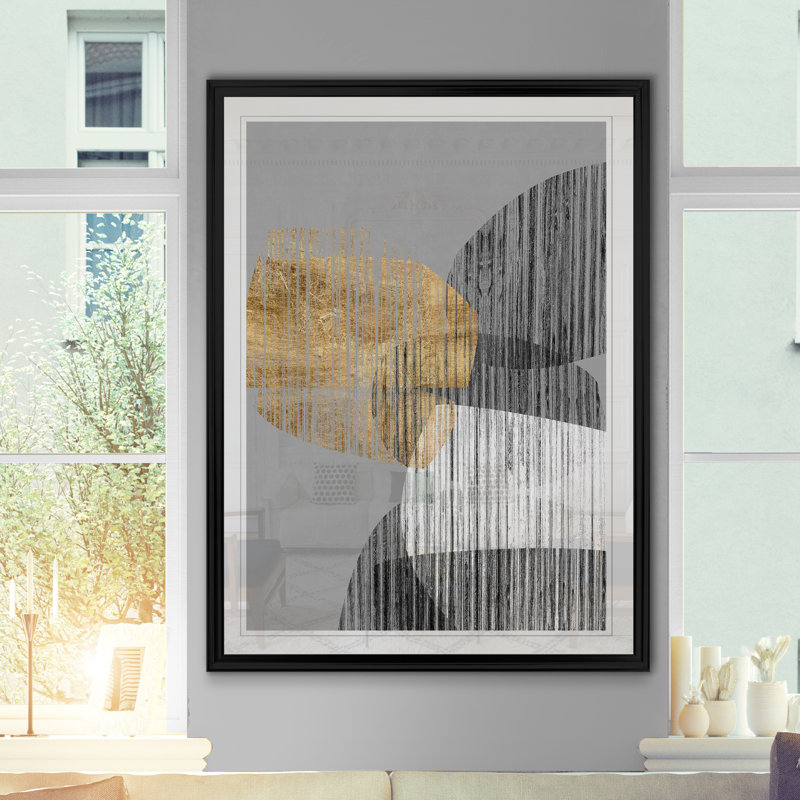 Baughman Adjacent Shapes II - reproduction sur toile, H 22,5 po x l 30,5 po x P 1,5 po, Cadre noir