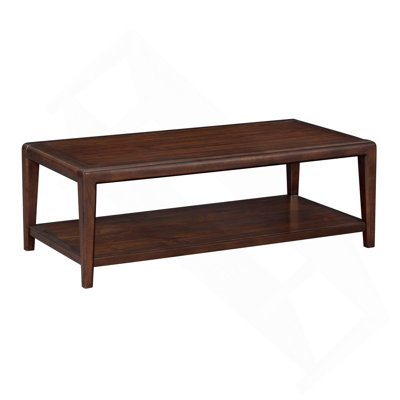 1PC Walnut Finish Coffee Table Bottom Shelf Rectangular Smooth Corners Contemporary Living Room Home Furniture Cocktail Table