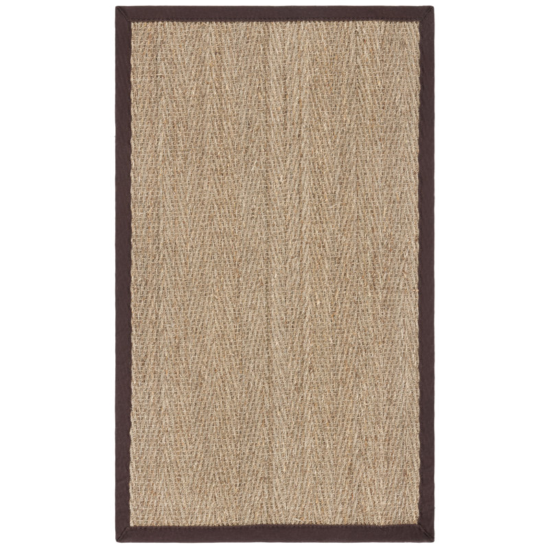 Heenan Natural Fiber Seagrass Solid Color Rug, Rectangle 4' x 6'