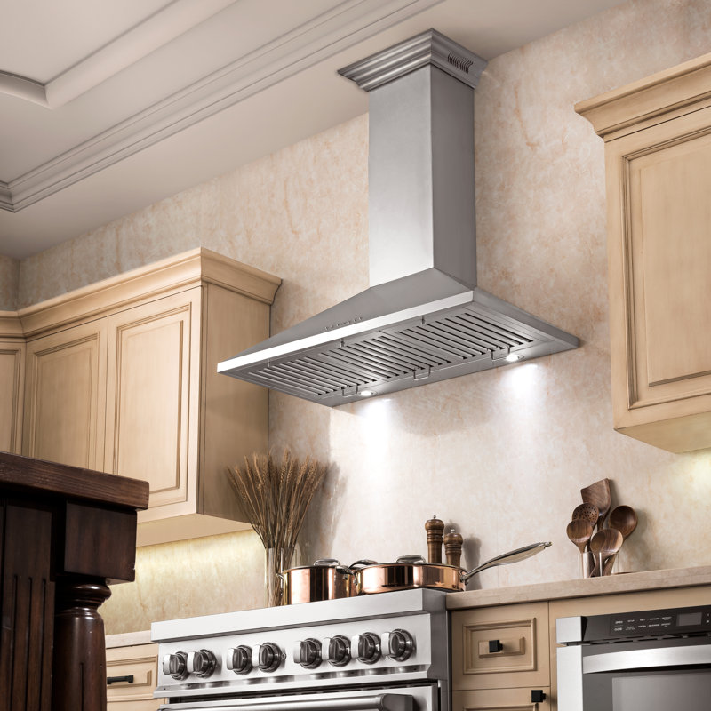 42" Crown Sound 400 CFM Convertible Wall Mount Range Hood in Stainless Steel with Wi-Fi