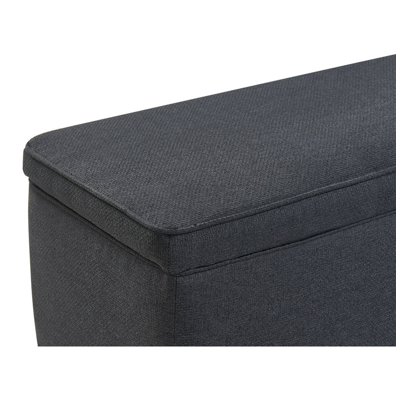 Fabric Upholstered Storage Bench, Black