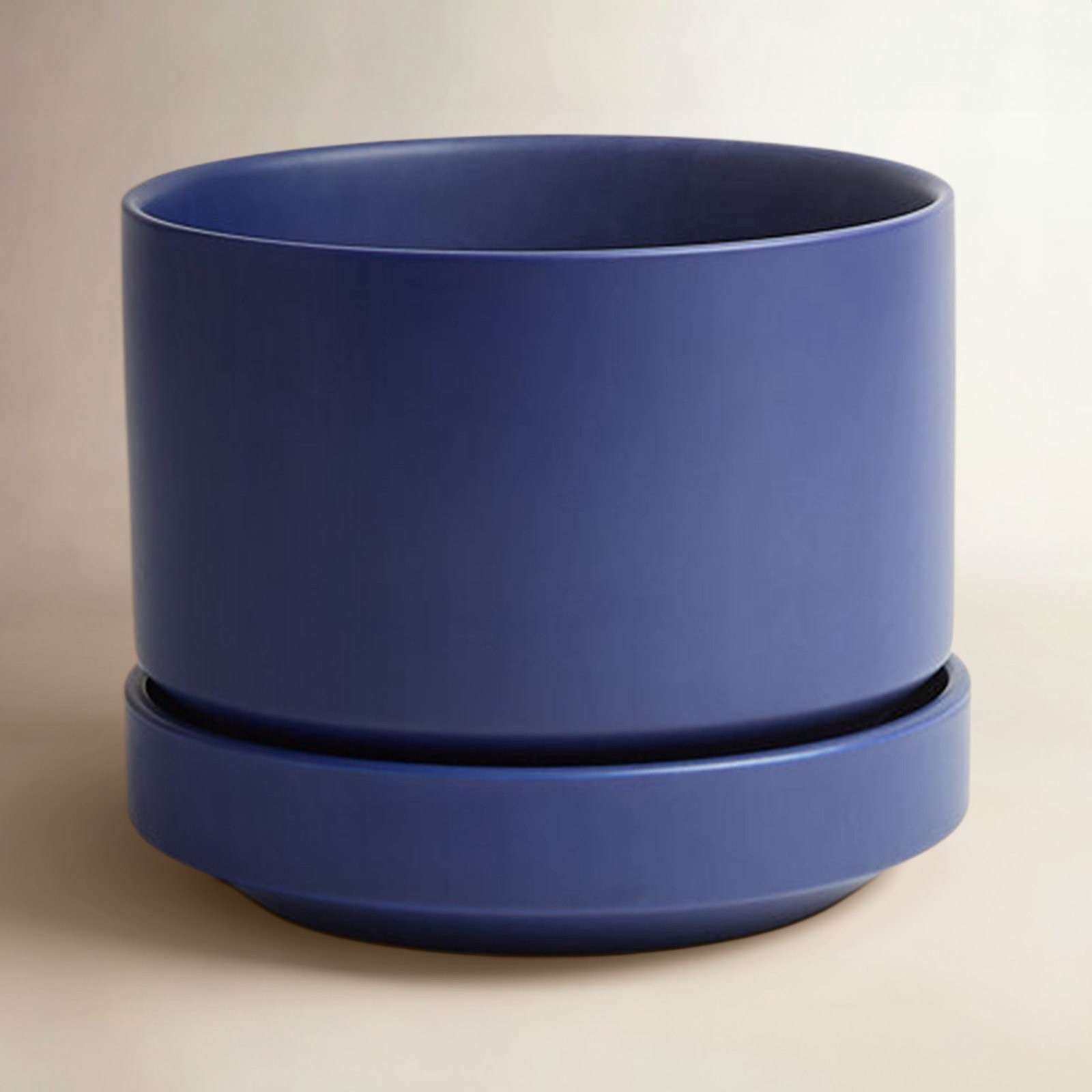 Byer Handmade Ceramic Pot Planter, 6" H x 7" W x 7" D, Blue
