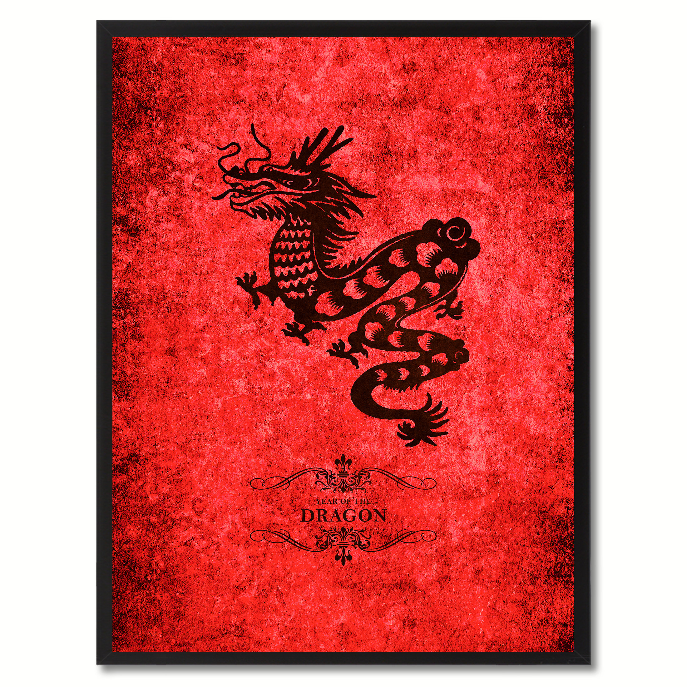 Bungalow Rose Dragon Chinese Zodiac Framed On Canvas Graphic Art Wayfair