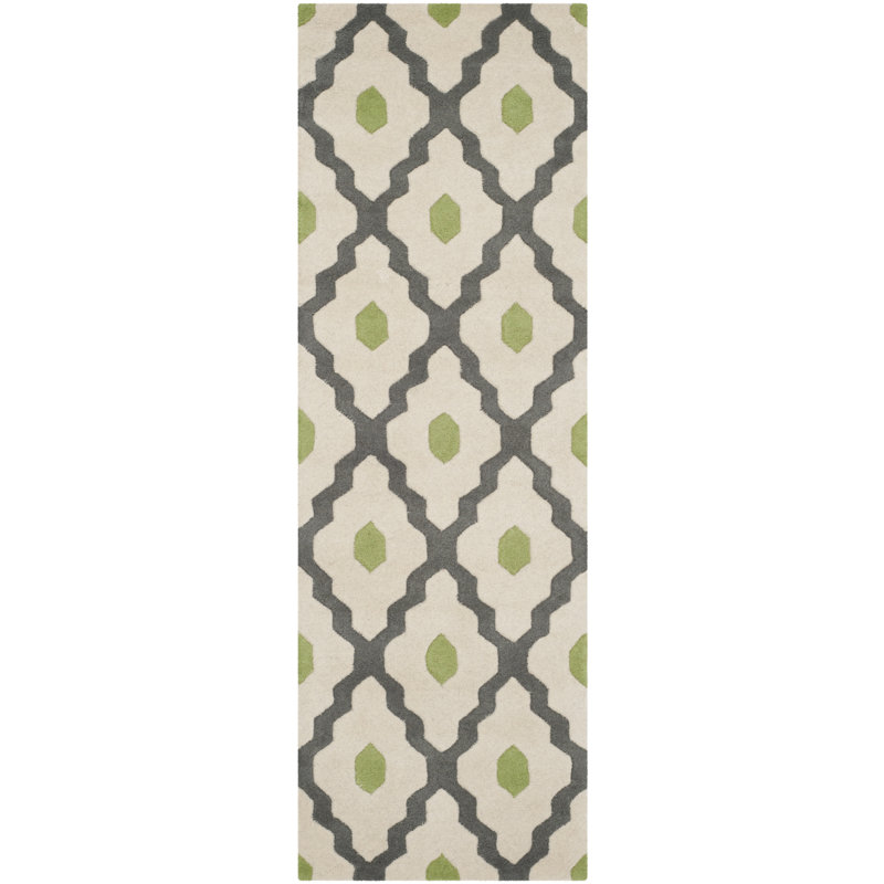 Carolene Hand Tufted Wool Geometric Rug, Runner 2'3" x 7'