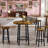 3 PCS Bar Table Set For 2, 23'' Wood Round Bistro Pub Dining Table With 2 Stools, Counter Height Table & Chairs Set For Small Space, Kitchen, Living Room