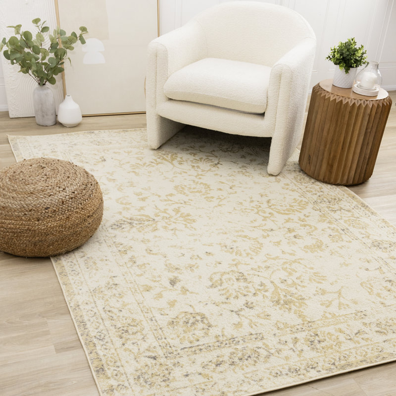 Tapis d'intérieur crème beige Brue, Rectangle 7 pi 10 po x 10 pi 6 po