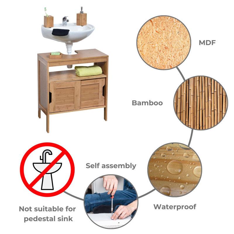 Mahe Bamboo Freestanding Under-Sink Bathroom Cabinet