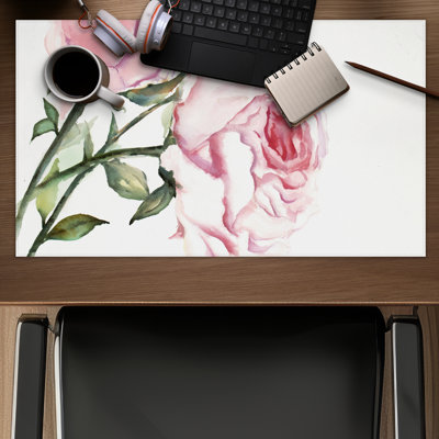 Watercolor Pink Roses - Romantic Gaming Mat for Home Decor