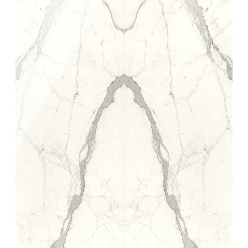 Carreau de porcelaine poli JM Capriccio Bookmatch A pour plancher et mur (48 po x 110 po)