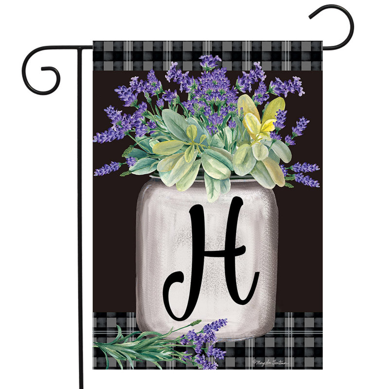 Drapeau de jardin ferme monogramme lettre H