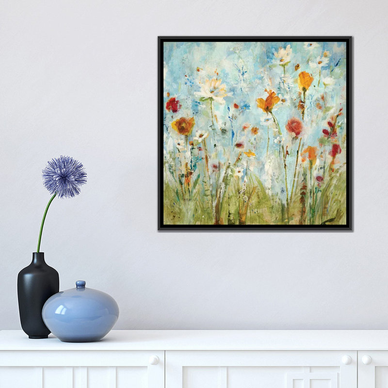 «Jounce», reproduction sur toile, H 37 po x l 37 po x p 1,5 po, Toile avec cadre noir, Pas de tapis