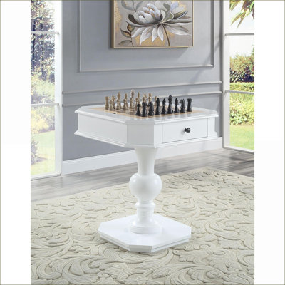 FlowLuxe Galini White Finish 3-in-1 Multi Game Table with Storage