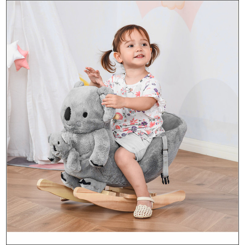 Cheval à bascule QABA pour enfants, bascule en forme de koala avec sons réalistes pour enfants de 18 à 36 mois