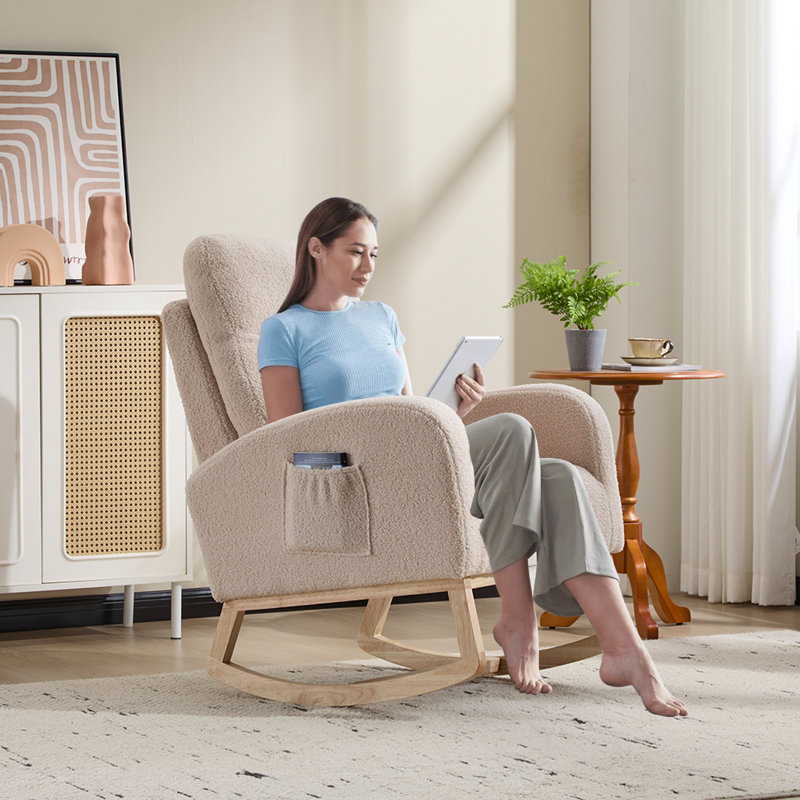 Fauteuil berçant et oscillant Beige Teddy