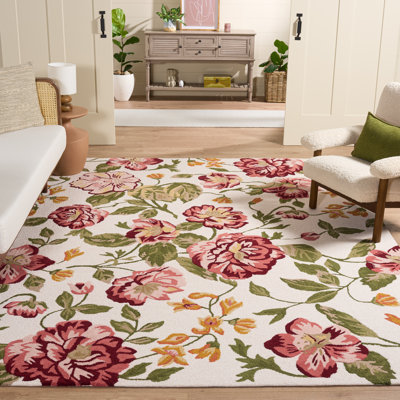 Tapis floral en laine touffeté à la main Jardin 275