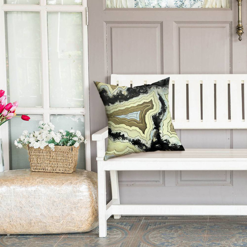 Lace Agate Beige Outdoor Throw Pillow | Home Decor Accent