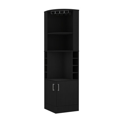 8 2-shelf Bar Cabinet In Trendsetting Black For Home Decor And Entertaining Spaces Sophisticated Decoration