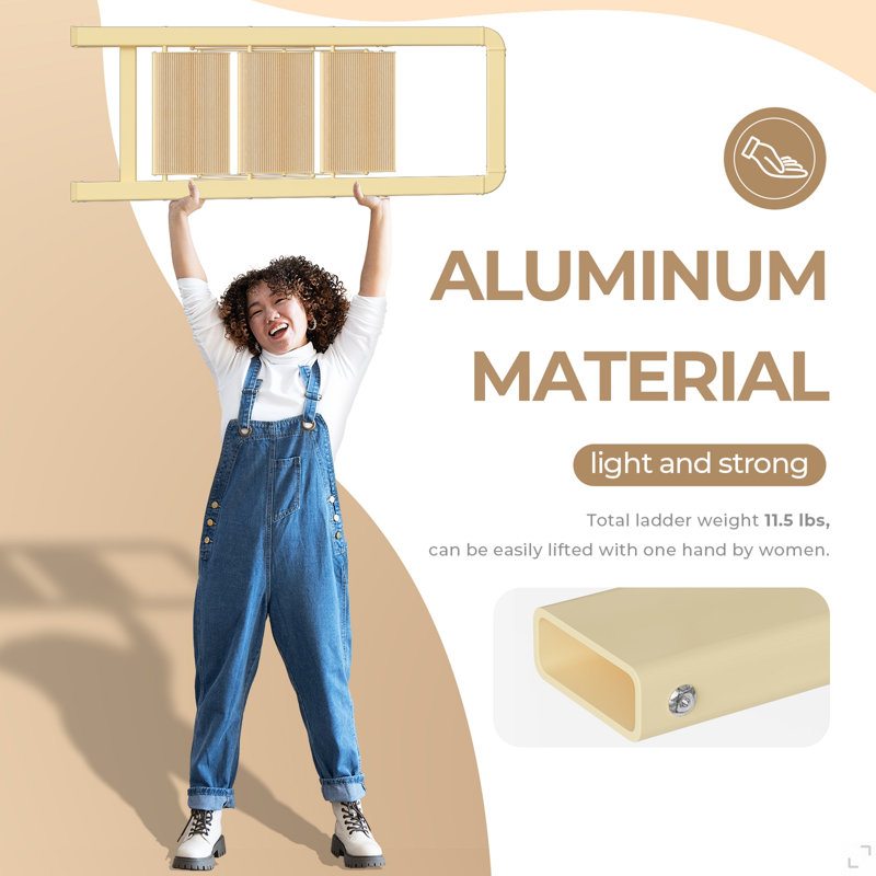 Escabeau pliant à 3 marches pour adultes avec large pédale antidérapante, escabeaux légers en aluminium pliables pour le bureau de cuisine à domicile, capacité de 450 lb