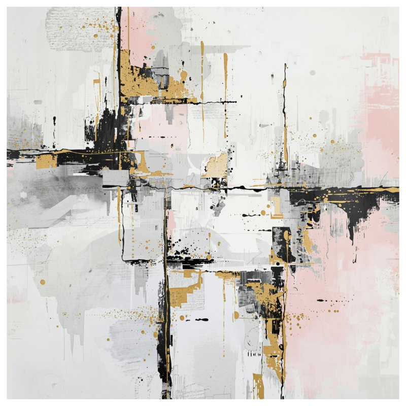 Housses de couette Abstract Gold Splatter, Lit simple