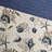 Blue King Quilt With And Embroidered Decorative Pillows Microfiber , Blue, Piped Printed