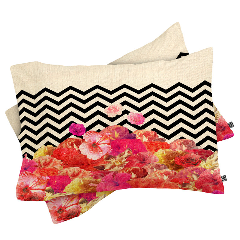 Bianca Green Chevron Floral 2 Pillowcase, King